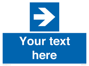 Custom Directional signage blue right arrow 